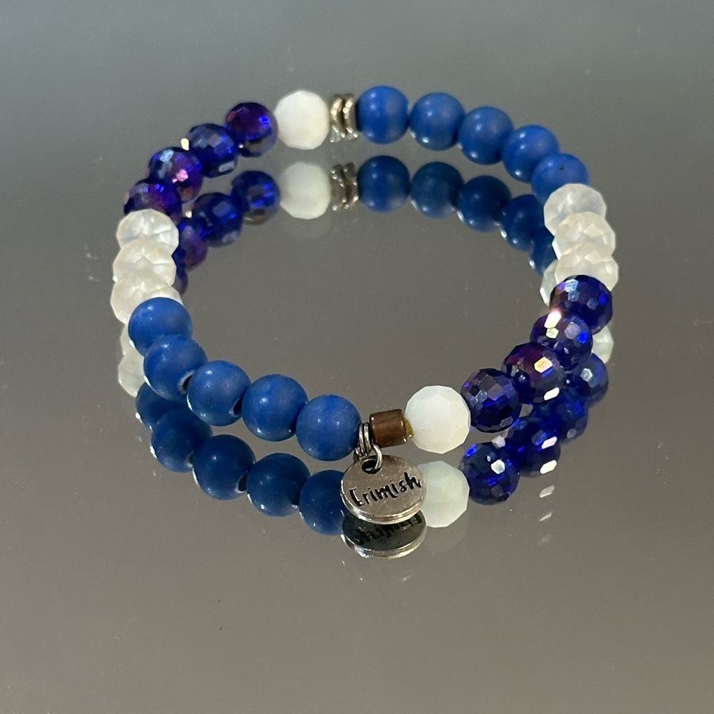 Erimish. Blue & White Beaded Bracelet.